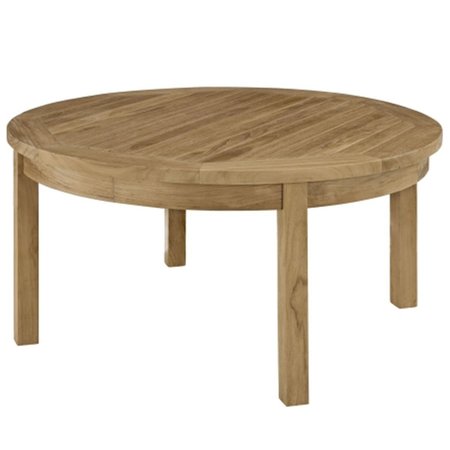 EAST END IMPORTS Marina Outdoor Patio Teak Round Coffee Table- Natural EEI-1153-NAT